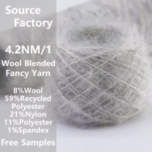 4.2NM Wool Blended Fancy Yarn 3D Fluffy Texture for Winter Coats Sweaters Gloves Scarves 3 7G Knitting Machine Factory