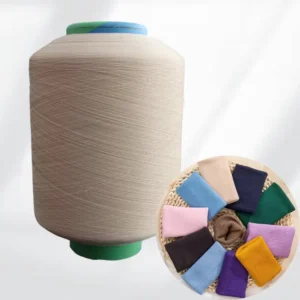 4075 Spandex Covered Knitting Crochet Ribbed Cardigan Sweater Twisted Polyester Dyed Yarn for Weaving