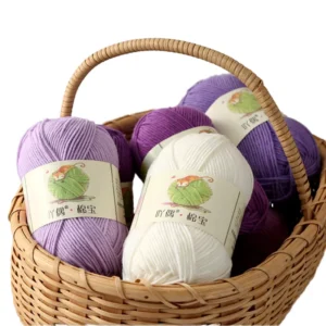 40g 60% Cotton 40% Acrylic Compact Yarn for Crochet Knitting Hand Weaving Thick Wool in Multiple Dyed Colors