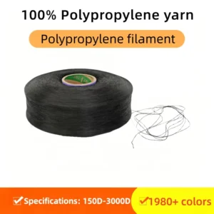 450D Black Recycled 100% Polypropylene Yarn PP FDY Filament Yarn Is Suitable for Hand Knitting Textile Weaving