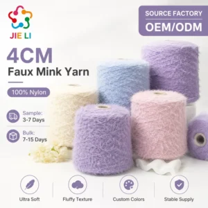 4CM Fake Mink Fleece Yarn 100% Nylon Ultra Long Pile Fancy Knitting Yarn For Luxury Winter Coat Knitted Blanket & Home Textile