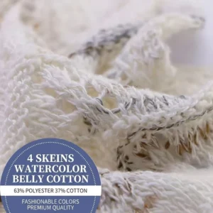 4NM/1 Watercolor Effect Cotton Blend Yarn Space Dyed Polyester Cotton Knitting Yarn For Sweaters 63% Poly 37% Cotton