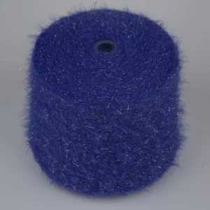 4cm Silver Silk Nylon Imitation Mink Hand Weaving Fancy Yarn
