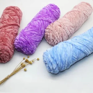 4mm Chunky Knit Polyester Bright Fancy Yarn Soft Velvet Yarn for Crochet Chenille Yarn