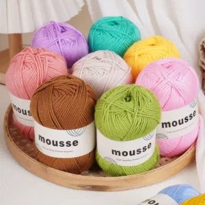 4ply Acrylic Yarn Milk Cotton Yarn for Knitting Scarf Pillow Blanket Recycled Dyed Pattern