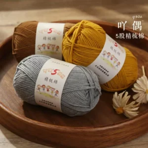 5 Strand Recycled Cotton Acrylic Blended Yarn Eco Friendly Hand Woven Crochet Doll Sweater Hat Socks Scarf Blanket