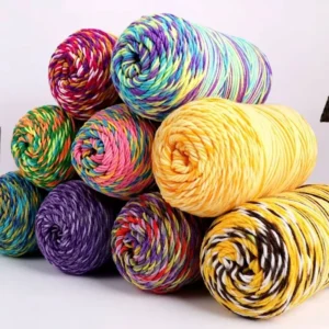 5 Strands Gradient Rainbow Milk Cotton Yarn Hand DIY Knitting Yarn for Scarf Pillow Blanket