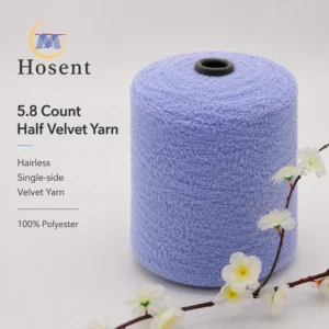 5.8 Count Hairless Half Velvet Yarn 100% Polyester Single-side Velvet 1kg Cone for Sweater Blanket Plush Toy Scarf
