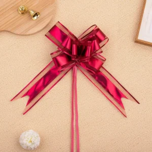 50# 5.9 Inch Holographic Organza Basket Gift Wrapping Decor String Bows Ribbon for Birthday Wedding Christmas New Year Party