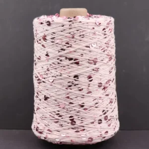 500g 3MM+6MM Sequin Yarn 100% Cotton Fancy Yarn Transparent Sequins for Hand Knitting Yarn Sewing Weaving Embroidery
