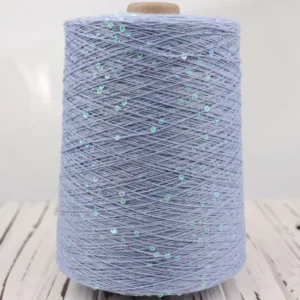 500g 3mm Transparent Sequin Fancy 100% Combed Cotton Yarn Dyed Pattern Cotton Blended for Hand Knitting Sewing Weaving