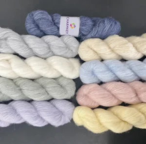 50g 325m 6.5NM Eco Friendly Alpaca Silk Blended Fancy Dyed Brushed Yarn Ultra Soft Skin Friendly Warm Fluffy Crochet