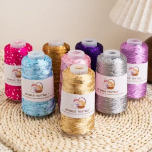 50g Packing Standard Density 3mm Sequin Fancy Yarn Combed 150D Polyester Sequin Thread Hand Knitted DIY Beaded Yarn Tube