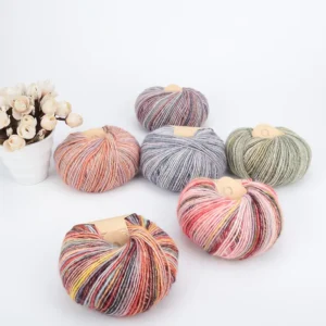 50g Rainbow Dyed DIY 73% Cotton 27% Acrylic Blended Yarn Fancy Baby Milk Cotton Yarn for Knitting