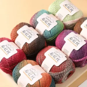 50g Rainbow Wool Blended Yarn OE Dyed Strong High Tenacity Anti Static for Hand Knitting Sweaters