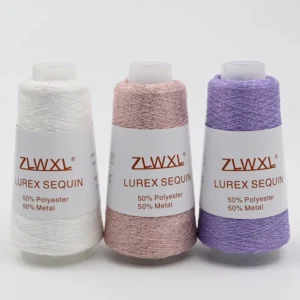 50g Sequin Gold Pure Silver Lurex Fabric Recycled Metallic Knitting Yarn Blended Weaving Dyed Pattern