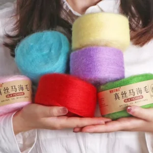 50g Silk Mohair Yarn Hand Knitted Crochet DIY Sweater Thread Soft Thin Lace Wool for Cardigan Scarf Private Label