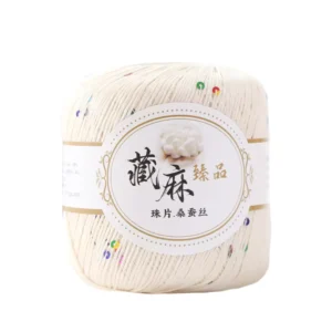 50g Sparkling Shining Yarn Shimmering Sequin Silk Blend Yarn for Knitting Clothes Car Charm Keychain Charm