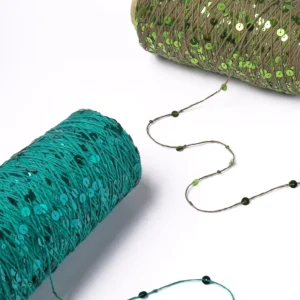 55% Cotton 45% PVC Glitter Crochet Paillette Yarn with Shiny Sequin DIY Knitting Fancy Yarn Zhejiang