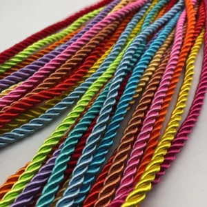 5mm 3 Braided Twisted Polyester Macrame Cord Decorative Satin Twine For Bags Home Use