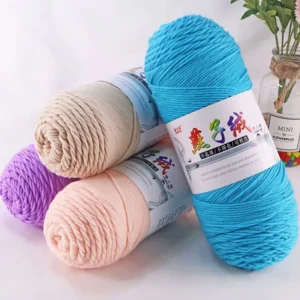 5ply 200g Acrylic Milk Cotton Yarn Crochet Knitting Yarn for Hand & Machine Knitting Dyed Pattern with High Tenacity