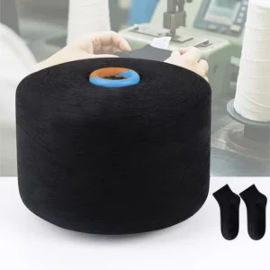 5s Recycle Cotton Blended Yarn Black 70 Polyester 30 Cotton For Socks Making Melange Yarn
