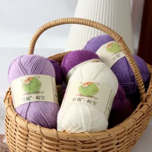 60% Cotton 40% Acrylic Yarn for Hand Knitted and Crochet 4 Ply Yarn Crocheted Slippers Cushion Doll Carpet Blended Yarn