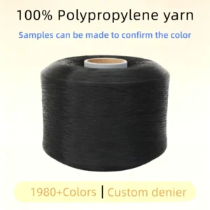600D Black Normal Polypropylene FDY Yarn with High Tenacity Is Suitable for Woven Hair Bands Woven Rope