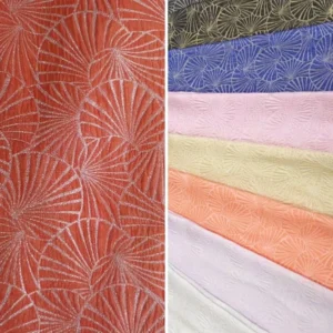 62gsm Double Faced Metallic Dobby Jacquard Fabric 100% Polyester Very Lightweight Custom Made Summer Dressing Apparel Fabric