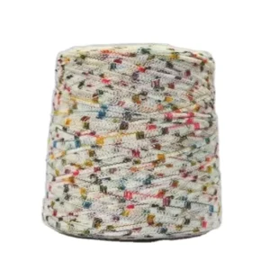 64% Acrylic 25% Polyester 11% Nylon Tape Blended Yarn 2NM Fancy Yarn for Knitting Sweater