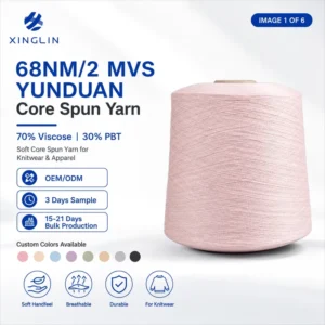 68NM/2 70% Viscose 30% PBT High Twist Ring Spun Anti-Pilling Fancy Yarn for Fashion Knitting Machine