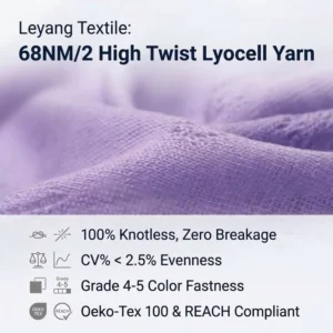 68NM/2 High Twist Ring Spun Blended Lyocell Yarn Dyed Eco Friendly Anti wrinkle Silky Smooth Breathable Summer Knitting Factory