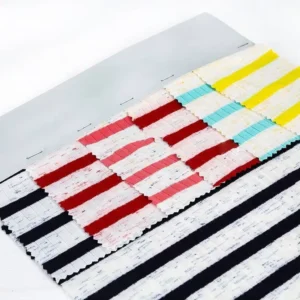 7*4 Rib Polyester Spandex Yarn Dyed Stripe Rib Knitted Fabric