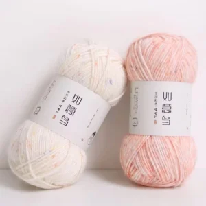 72% Cotton Acrylic Eco Friendly Hand Knitting Yarn Weaving Blends 1.5mm Thick Long Colored Dot Dyed Air Yarn Long Strong Colored