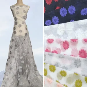 72gsm Polyester Ladies Women Woven Designer Evening Party Wedding Dress Brocade Fabric