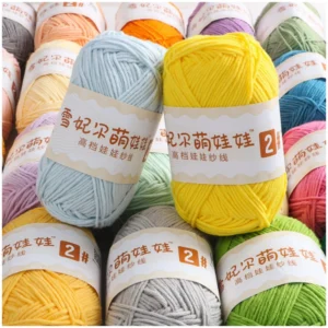 73 Colours Lightweight 4 Strand Milk Cotton Crochet Yarn High Tenacity Recycled Eco-Friendly Super Soft Hand Knitting Yarns