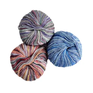 73% Cotton 27% Acrylic Blended Yarn Rainbow Space Section Dyed Fancy Napped Yarn for Knitting 50g