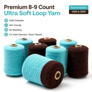 8-9S 100 Polyester Loop Knitting Yarn Ultra Soft Loop Structure Anti Shed Skin Safe Yarn Factory Direct Bulk Stock