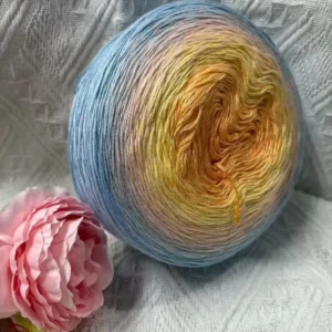 8 Strand Gradient Mercerized Cotton Cake Yarn Dyed Fancy Hand Knitting DIY Knitting Yarn for Shawls Dresses Bouquets Blankets