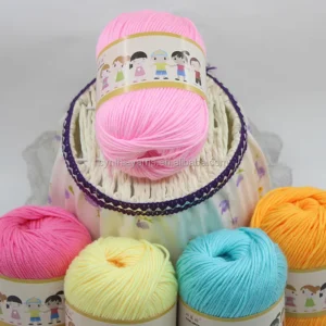 80% Organic Cotton 20% Milk Fiber Knitting Yarn Baby Milk Cotton Yarn