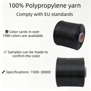 800D Black 100% Polypropylene FDY Yarn Is Suitable for Backpack Straps Knitted Products & Weaving