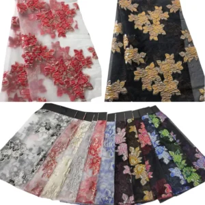 97gsm Yarn Dyed Brocade Gilding Lace for Wedding Dress Diy Sew