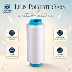 AA a Grade 170D 96F Silk Polyester Yarn for Dress Suiting Weaving Soft Linen like Textured Filament Yarn