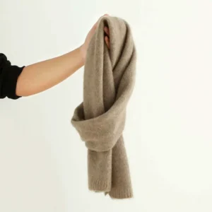 AOPU 100% Pure Cashmere Scarf for Autumn Winter Men Women’s Knitted Bib Thick Warm Shawl Unisex Knitted Scarves