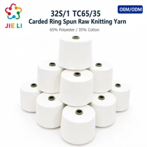 Abrasion Resistant Raw White TC65 35 Polyester Cotton Blended Yarn For Knitted Garment Custom Color Factory Supply