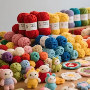 Acrylic Wool 100g 5Ply 50g Amigurumi Tufting Hand Knitting 3 Ply Fine Organic Milk Cotton Crochet Yarn Recycled Fancy Yarn
