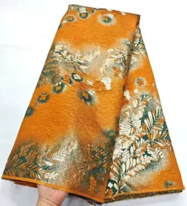 African Luxury Metallic Flowers Polyester Designer Jacquard Brocade Fabric for Designer Fabric