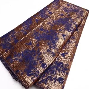 African Metallic Colorful Jacquard Brocade Fabric for Women Formal Dress