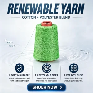 Air Spun Recycled Cotton Yarn Solid Light Green Dyed 4S to 32S Textile Yarn for Catering Apron Cleaning Gloves Dust Mop