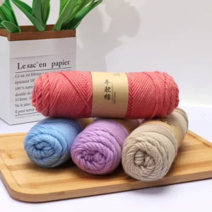 Alpaca Wool Blended Yarn Dyed Low Shrinkage & Abrasion-Resistant Hand-knitted Medium Coarse Yarn for DIY Crochet Coat & Scarf